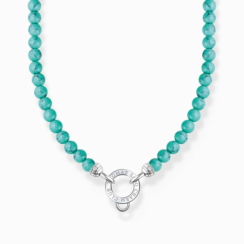 Thomas Sabo Charm necklace with turquoise beads silver KE2187-405-17-L45v