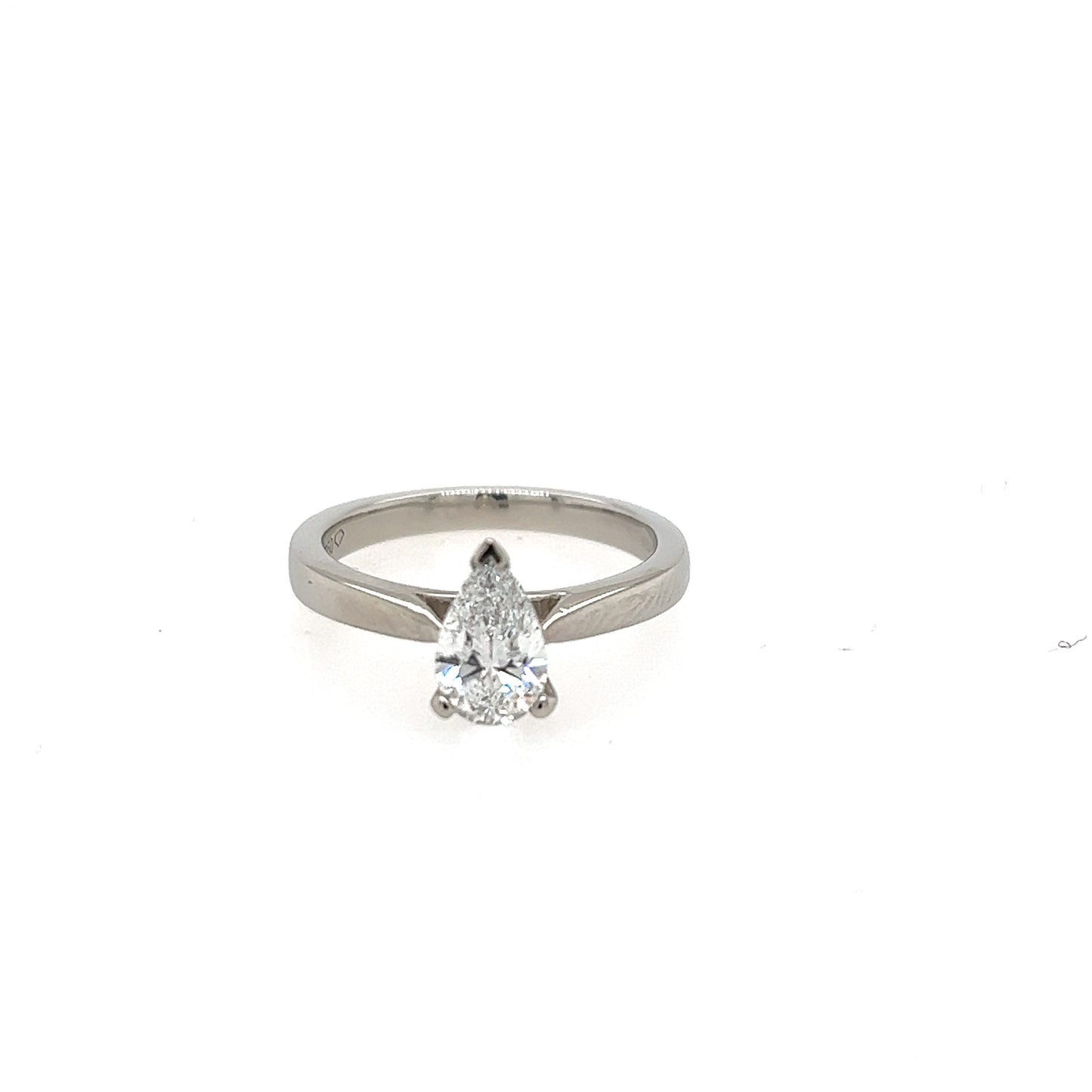 Platinum Lab Grown Diamond Pear Cut Solitaire Ring 0.76ct - LABASM10