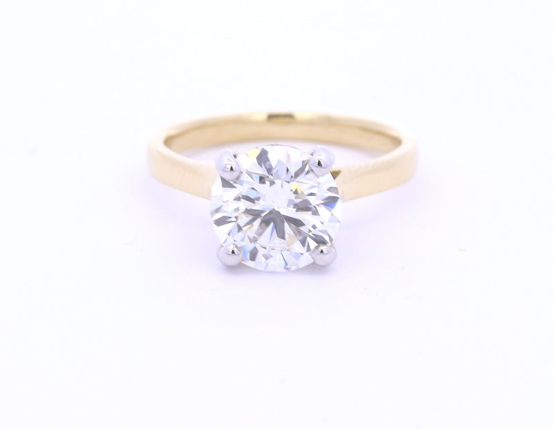 18ct Gold Lab Grown Solitaire Diamond Ring 2.54ct F VS1