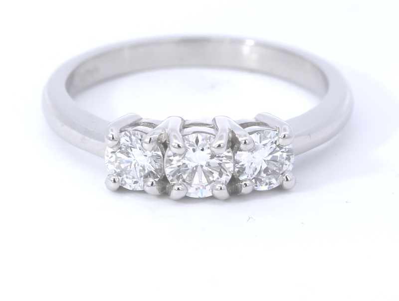 Platinum Lab Grown Trilogy Diamond Ring 0.75ct