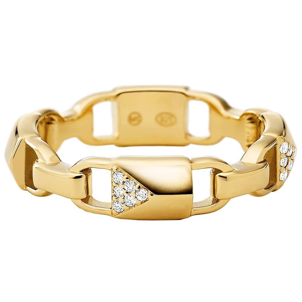 Michael Kors Mercer 14ct Gold Plated Pavé Padlock Band MKC1024AN710