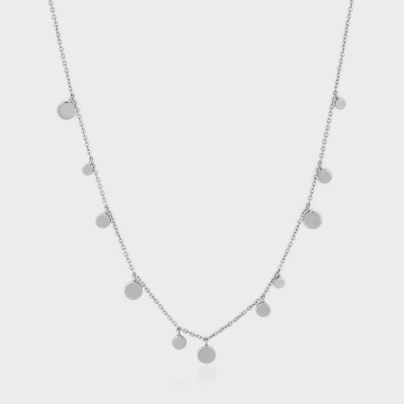 ANIA HAIE Silver Geometry Mixed Discs Necklace N005-01H