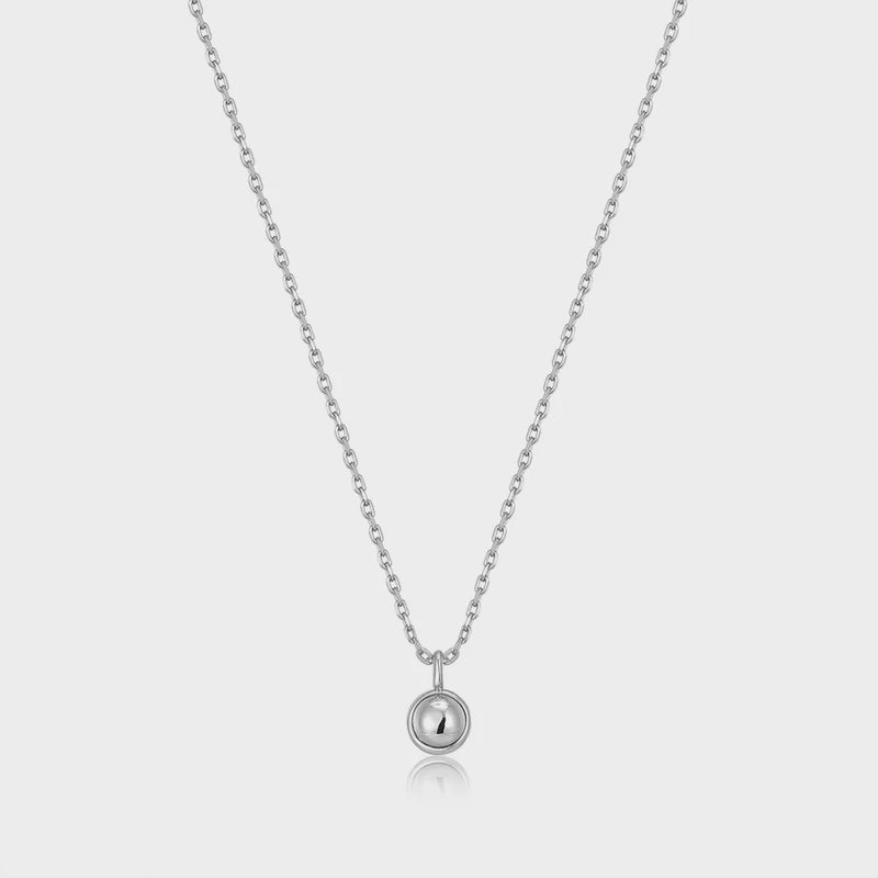 ANIA HAIE Silver Orb Drop Pendant Necklace N045-01H