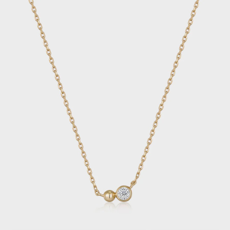 ANIA HAIE Gold Orb Sparkle Pendant Necklace N045-02G-CZ