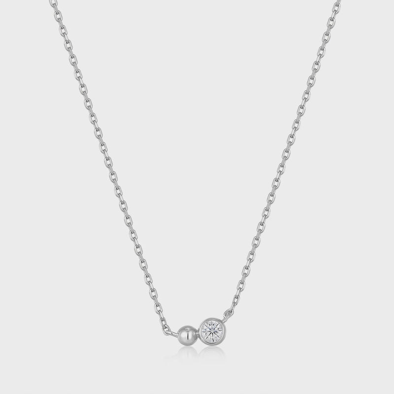 ANIA HAIE Silver Orb Sparkle Pendant Necklace N045-02H-CZ