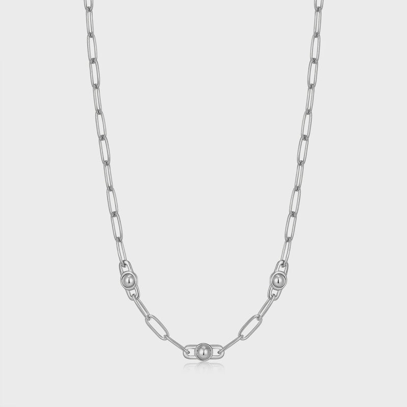 ANIA HAIE Silver Orb Link Chunky Chain Necklace N045-04H