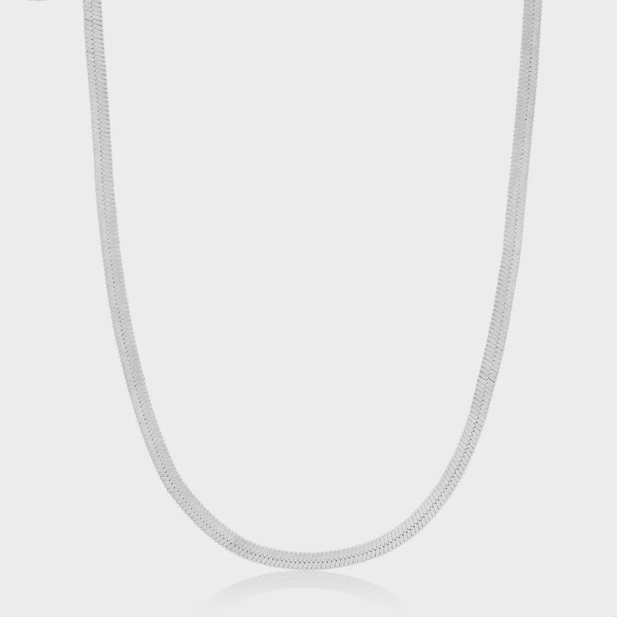 ANIA HAIE Silver Flat Snake Chain Necklace N046-01H