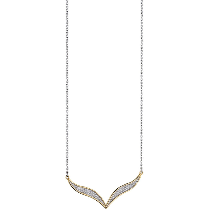 Fiorelli Silver And Gold Cubic Zirconia Necklace N3984C