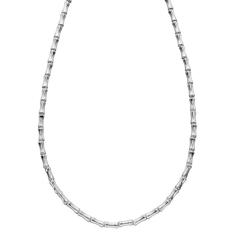 Silver Bamboo Style Necklace