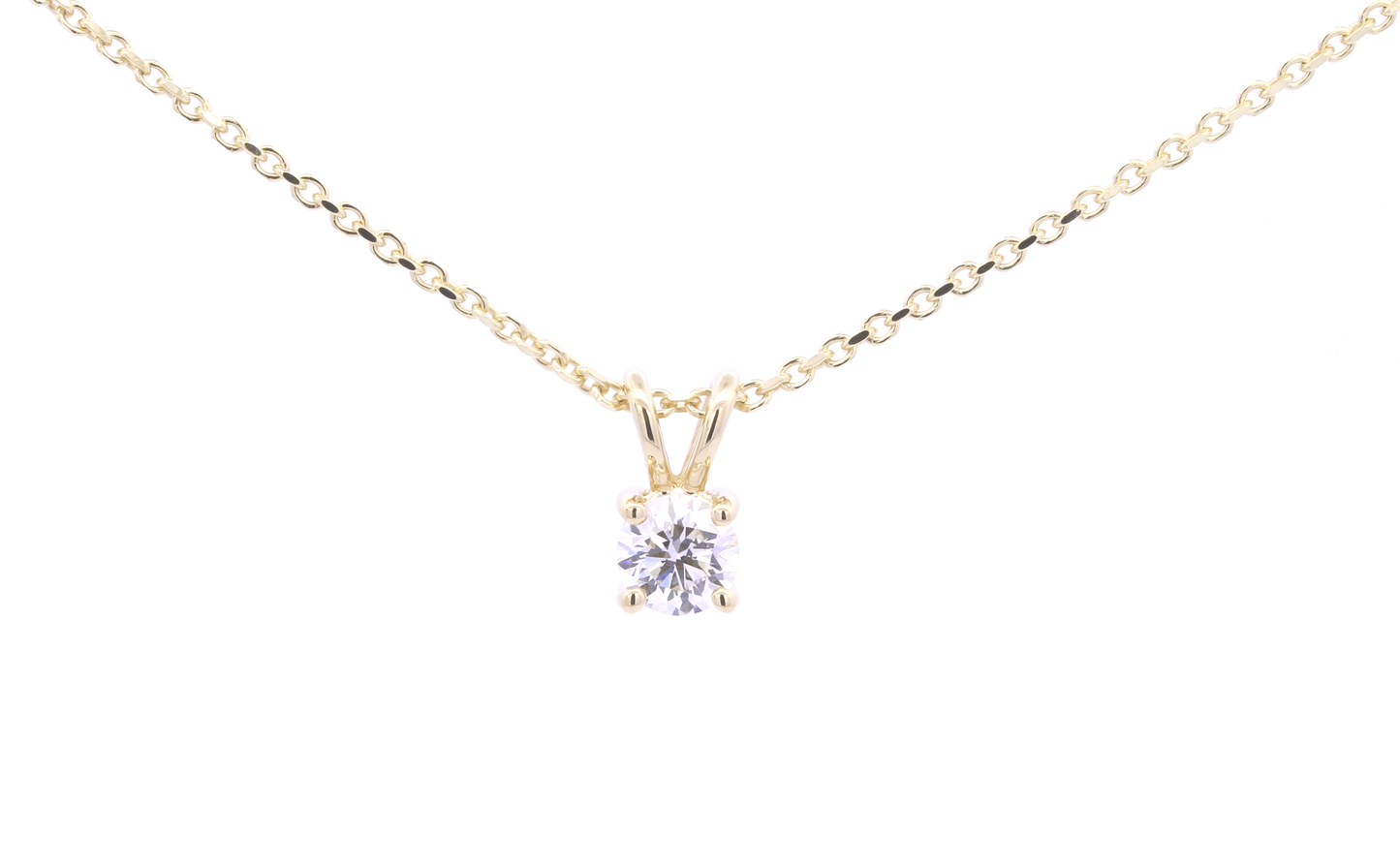18ct Yellow Gold Diamond Pendant - Four Claw - 0.40ct G Si 1