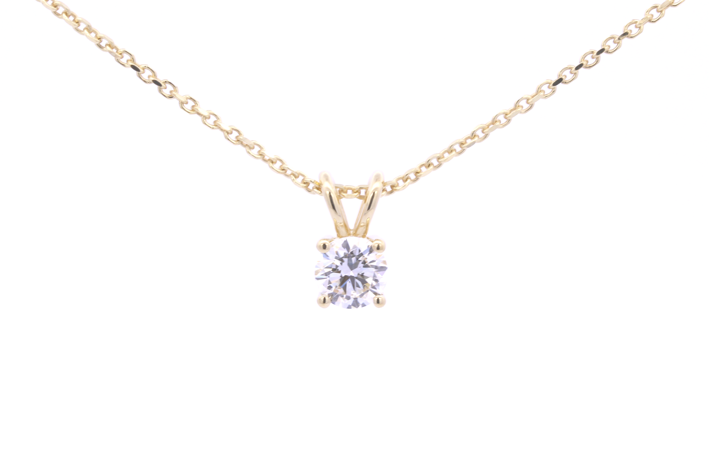 18ct Yellow Gold Diamond Pendant - Four Claw - 0.52ct G Si 2