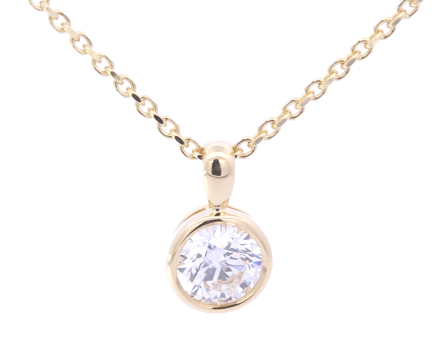 18ct Yellow Gold Rubover Diamond Pendant 0.60ct G SI 2