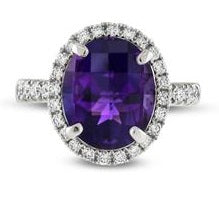 18ct Gold Amethyst & Diamond Ring