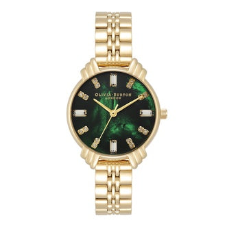 Olivia Burton Gold Tone Green Dial Watch OB16DC02