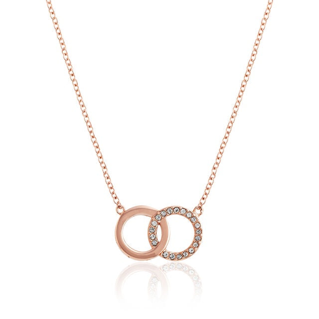 Olivia Burton Rose Gold Plated Interlink Circles Necklace OBJ16ENN60