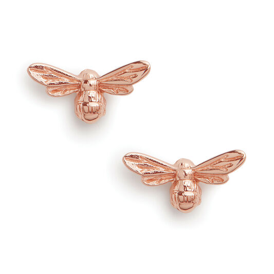 Olivia Burton Lucky Bee Stud Earrings Rose Gold Plated Earrings OBJAME24N