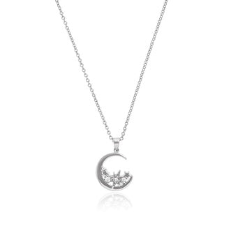 Olivia Burton Silver Tone Moon Necklace OBJCLN34