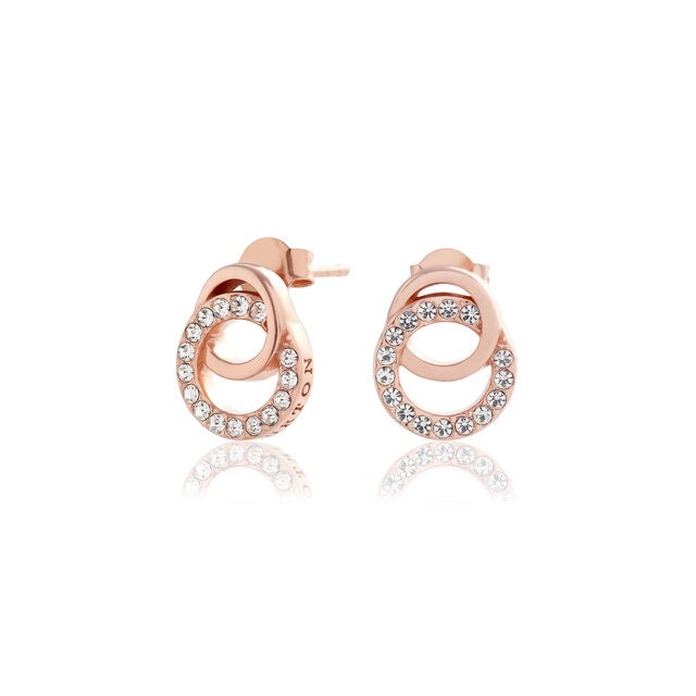 Olivia Burton Rose Plated Interlink Stud Earrings OBJCOE222