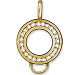 Thomas Sabo Yellow Gold Round CZ Channel Set Charm Carrier X0185-414-14