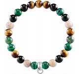 Thomas Sabo Heliotrope Tiger's Eye Obsidian Charm Bracelet X0217-947-7-L16.5