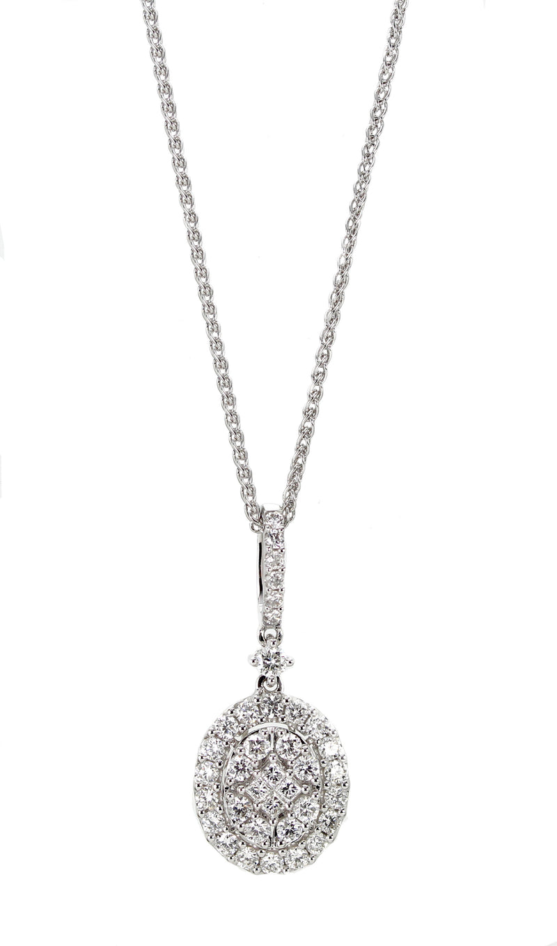 18ct White Gold Diamond Pendant P11-100400