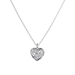 Diamonfire Silver CZ Open Heart Locket Necklace