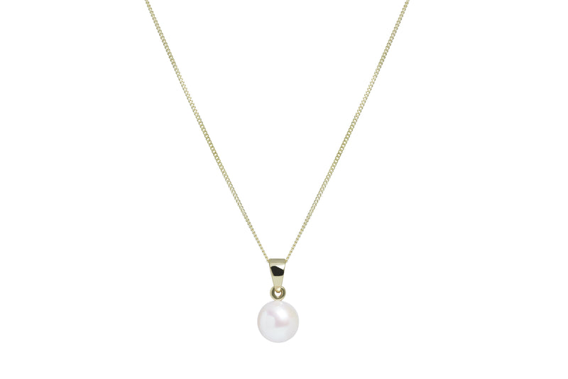 9ct Gold White Cultured River Pearl Pendant