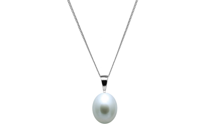 9ct White Gold Grey Cultured River Pearl Pendant