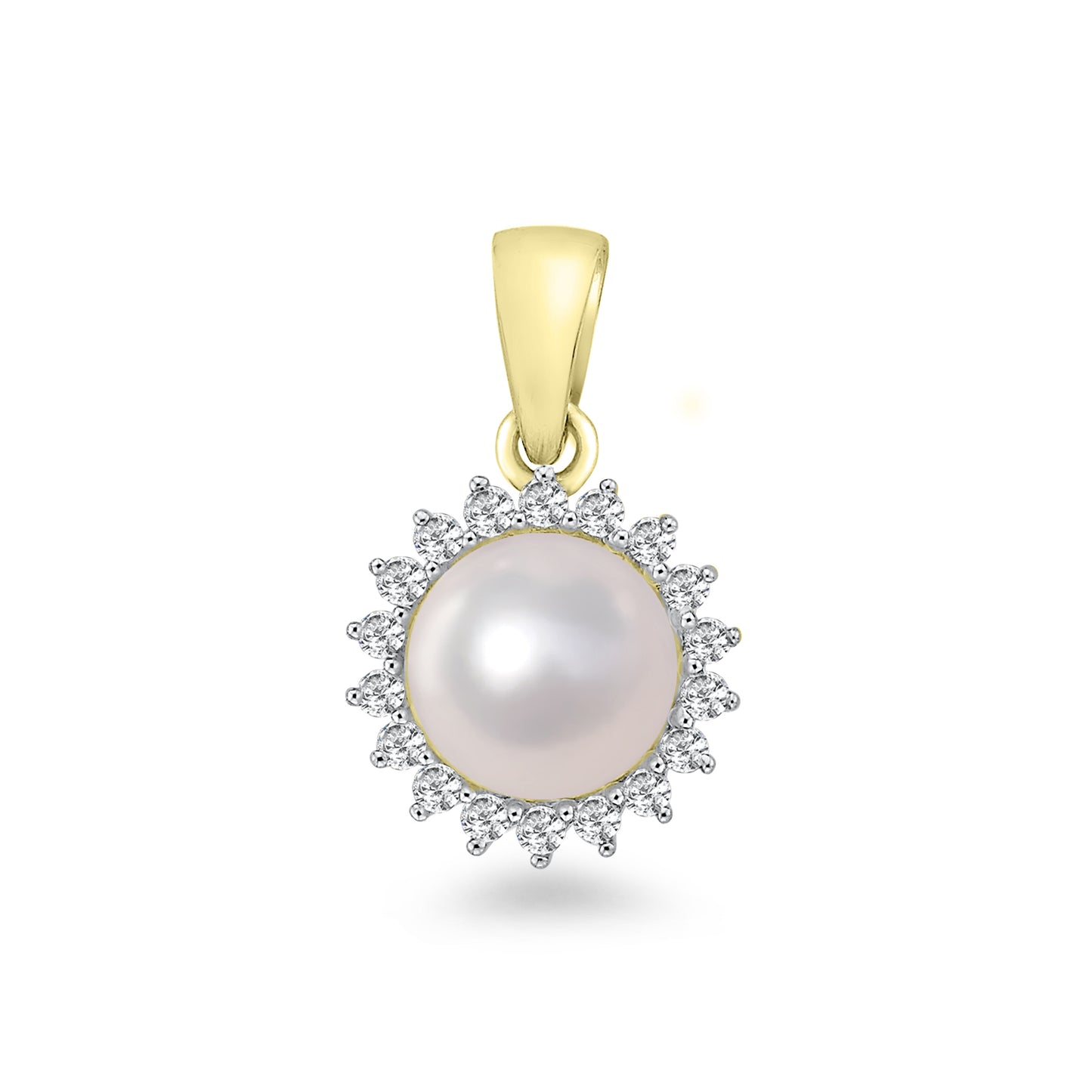 9ct Pearl & Diamond Pendant PDP13