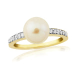 9ct Gold Pearl & Diamond Ring