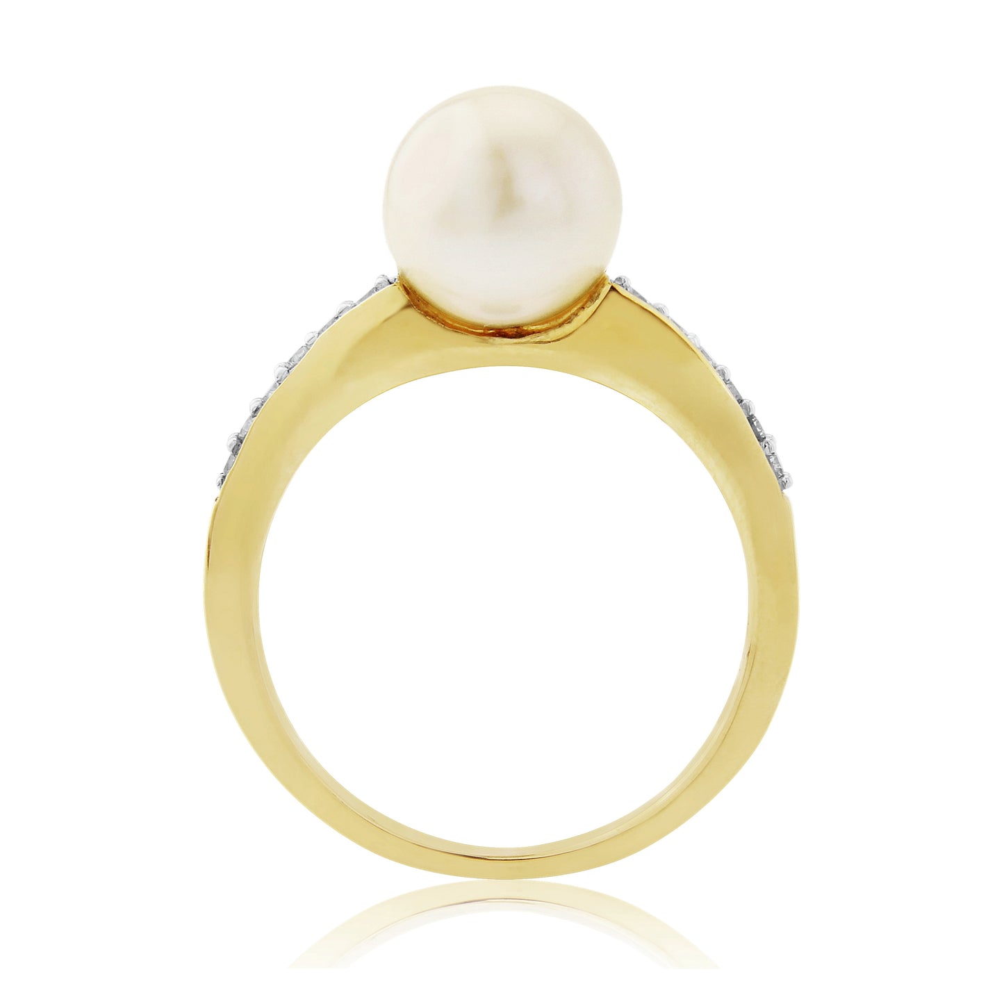 9ct Gold Pearl & Diamond Ring