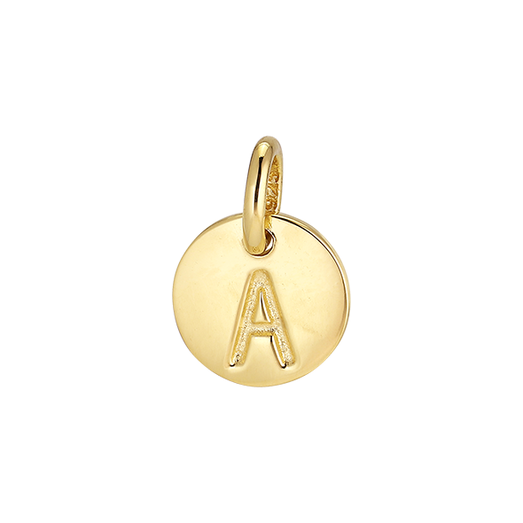 A' Yellow Gold Plated Pendant