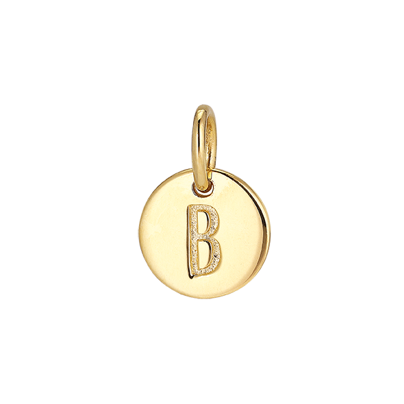 B' Yellow Gold Plated Pendant