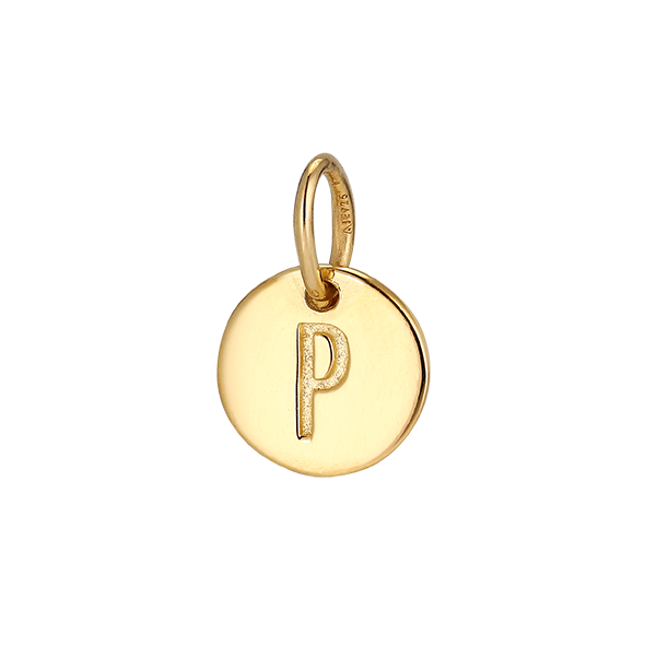 P' Yellow Gold Plated Pendant