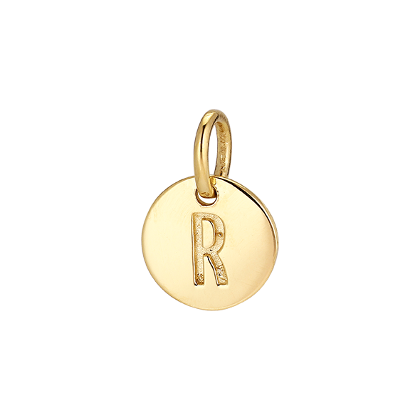 R' Yellow Gold Plated Pendant