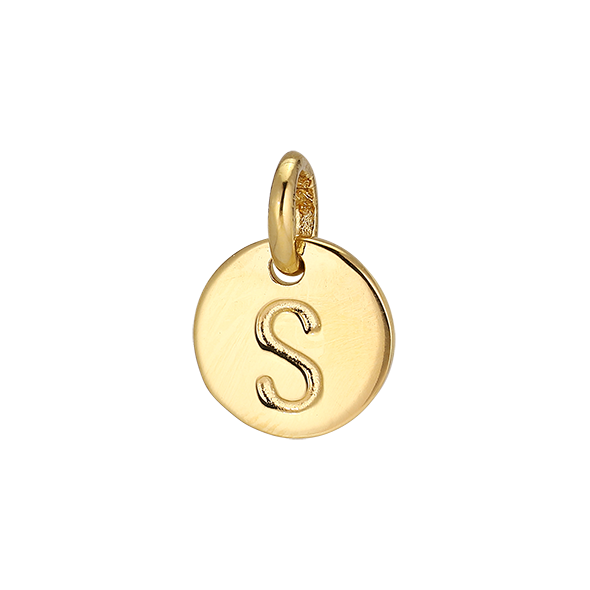 S' Yellow Gold Plated Pendant