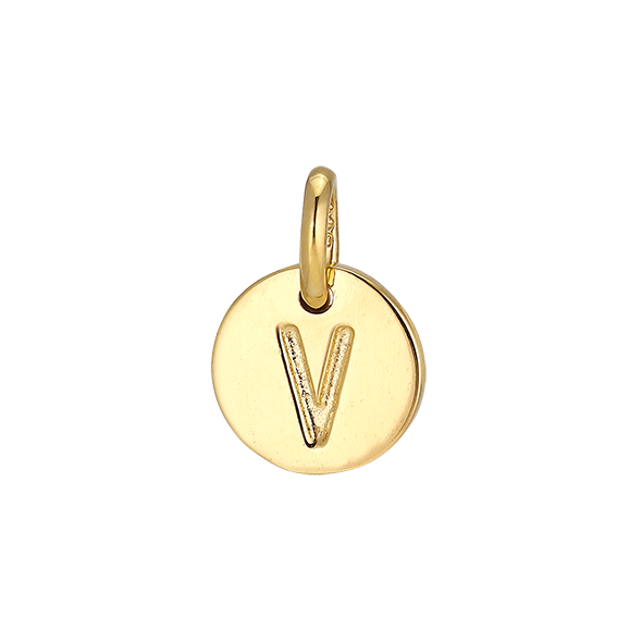 V' Yellow Gold Plated Pendant