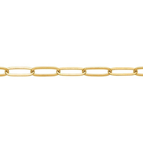 Perma Jewel Yellow Gold Filled Elongated Rolo Chain 21cm