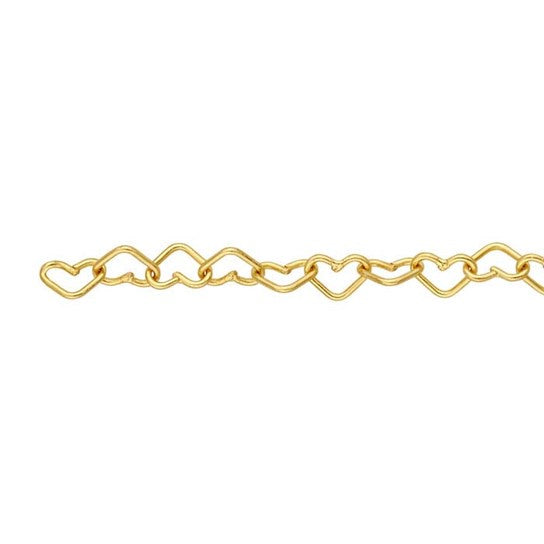 Perma Jewel Yellow Gold Filled Heart Link Chain 21cm