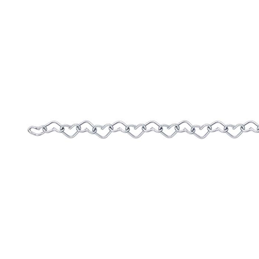 Perma Jewel Sterling Silver Heart Link Welding Bracelet 21cm
