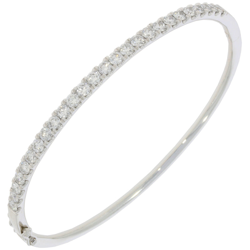 Platinum Diamond Claw Set Bangle - 2.00ct