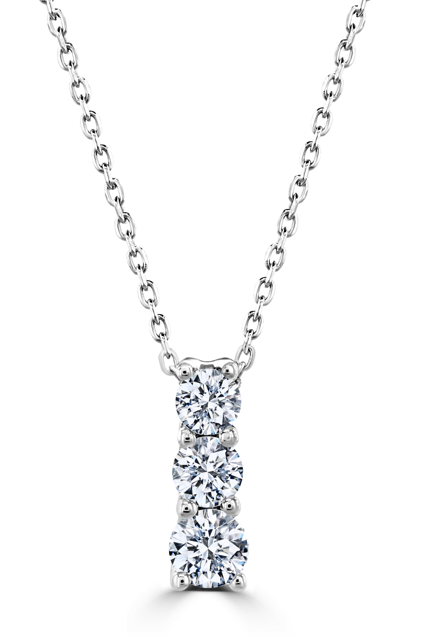 Platinum Lab Grown Trilogy Diamond Pendant 0.71ct