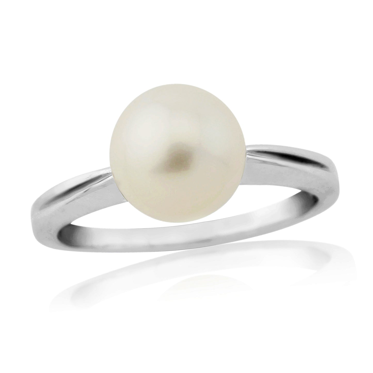9ct White Gold Cultured Pearl Ring