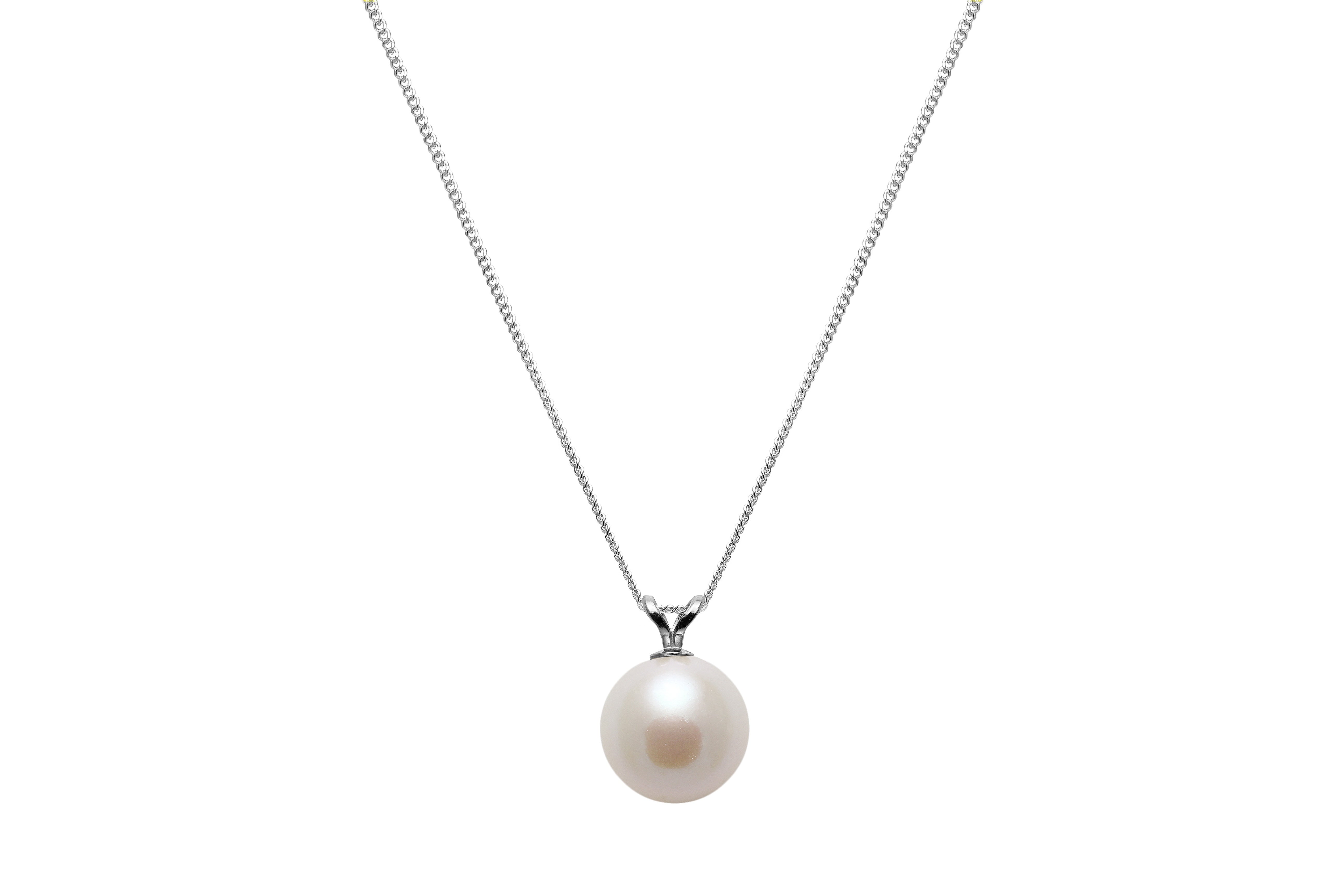 9ct White Gold Cultured River Pearl Pendant