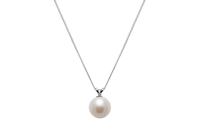 9ct White Gold Cultured River Pearl Pendant