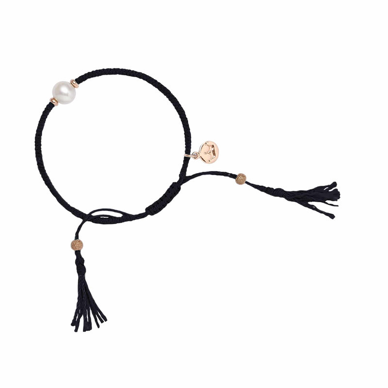 Jersey Pearl Ladies Freshwater Pearl Black Tassel Bracelet TASS-BL