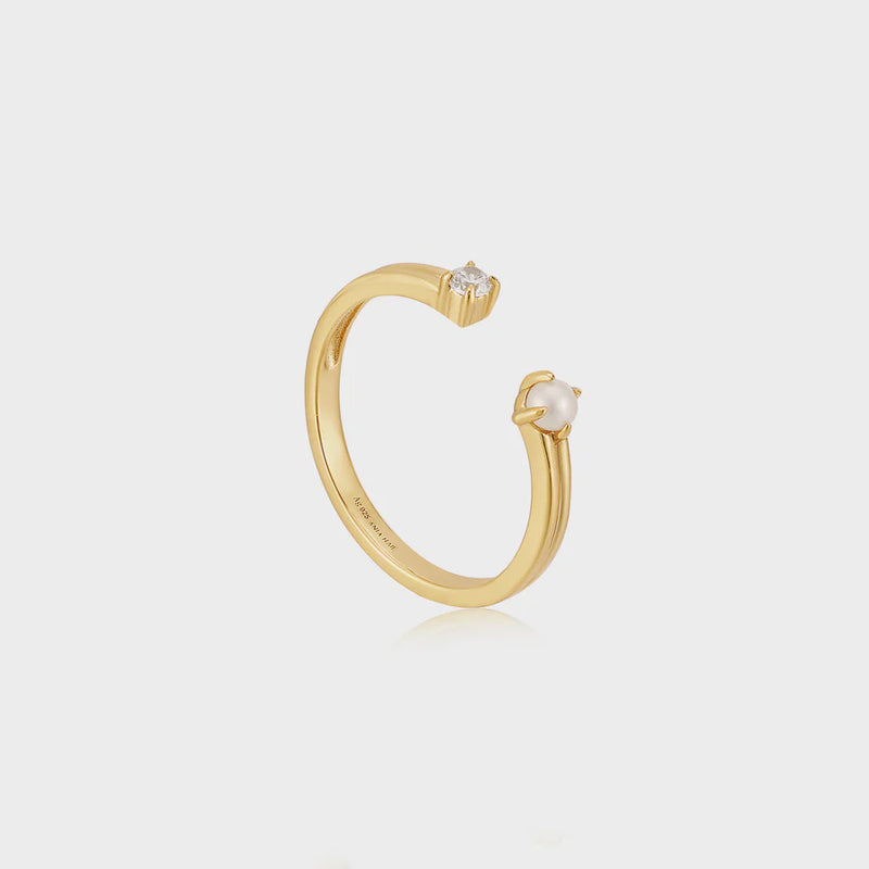 ANIA HAIE Gold Pearl Sparkle Adjustable Ring R043-01G