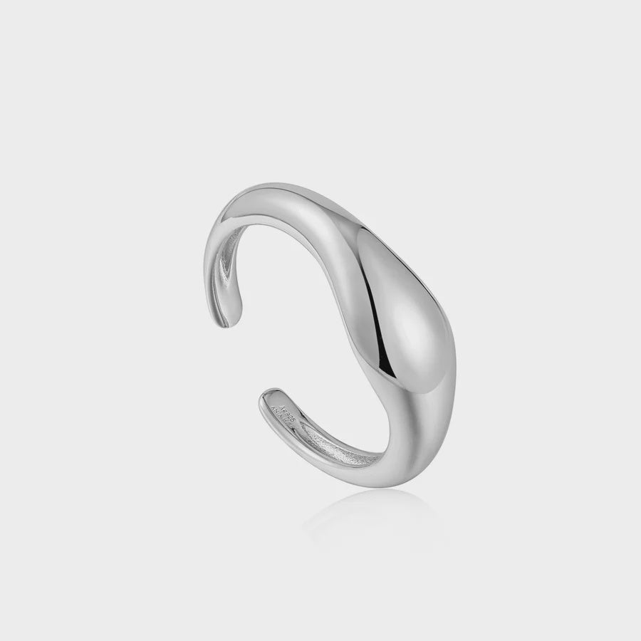 ANIA HAIE Silver Wave Adjustable Ring R044-02H