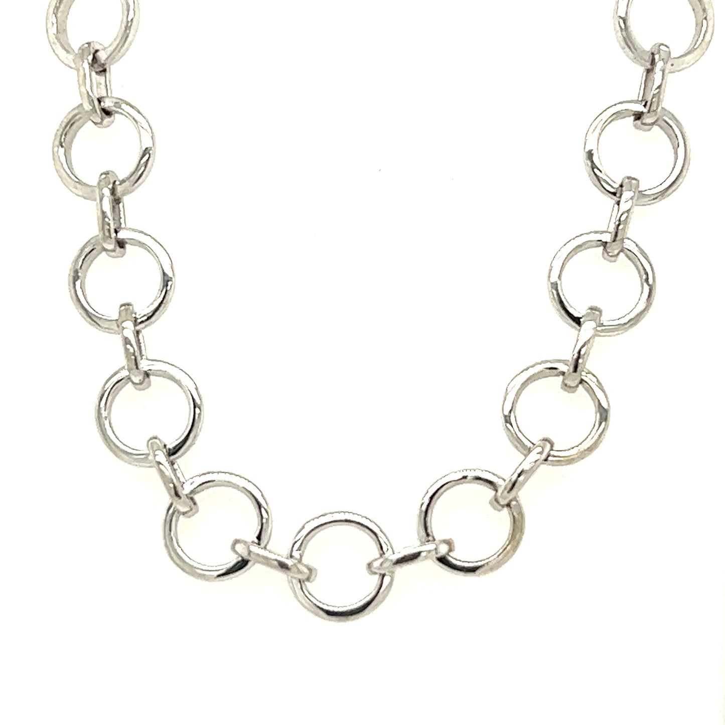 9ct White Gold Circle Necklace