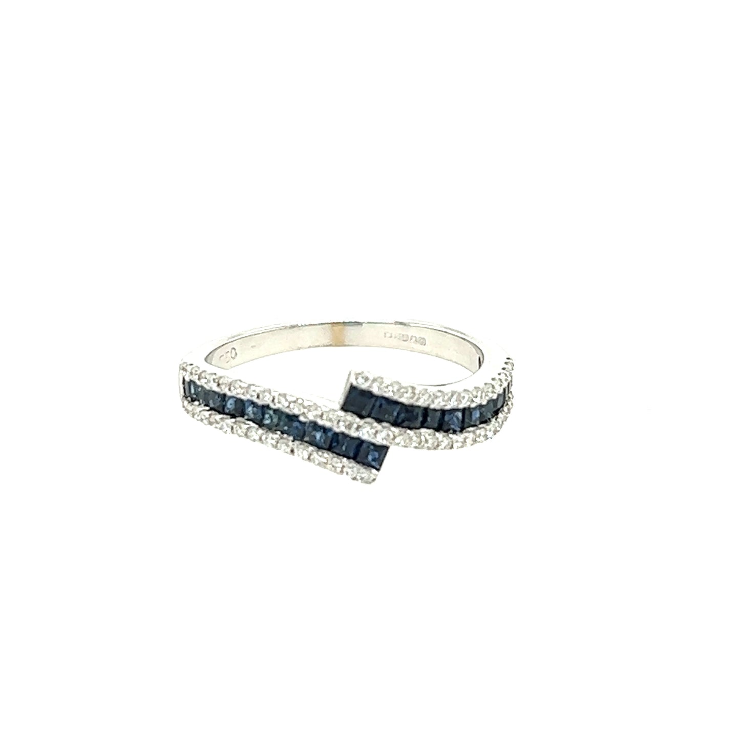 18ct White Gold Sapphire & Diamond Ring OR740